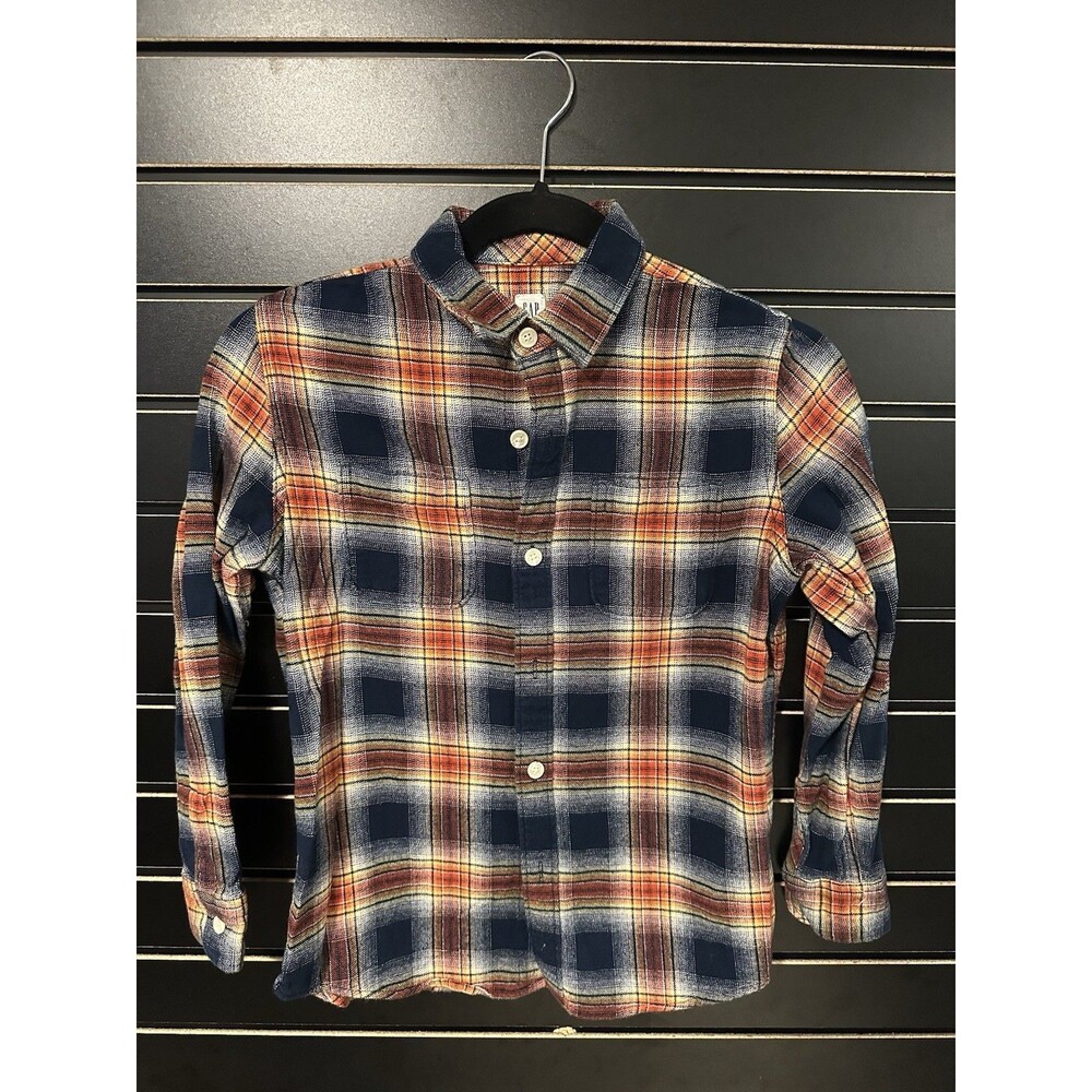 Gap Boys Long Sleeve Button Down - Plaid Flannel Size Large